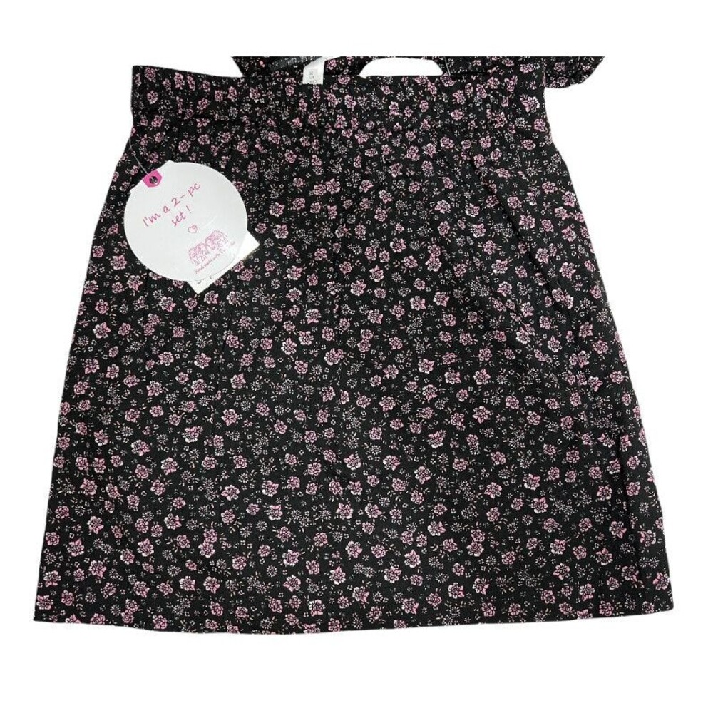Japna Kids Girl's 2 Pieces Set - Skirt & Cropped Top Size 12 Black Floral - Picture 6 of 8